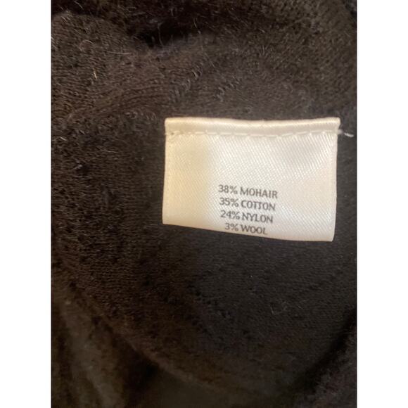 EILEEN FISHER Black Mohair Wool Blend Sweater Moto Jacket XL Textured Full Zip - Picture 3 of 4